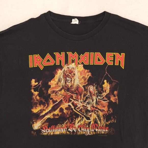 Iron Maiden Hallowed be Thy Name Band T Shirt Adult Mens Size XL Black - Picture 1 of 8